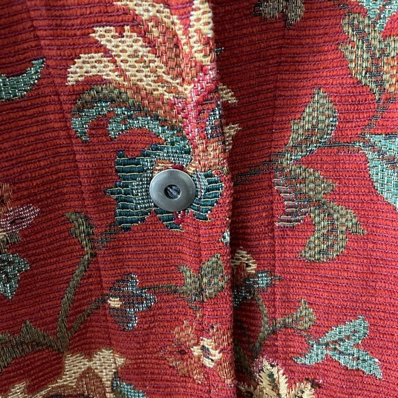 Chicos Design Tapestry Paisley Embroidered Corduroy Jacket- Floral Boho Size 1/S - Picture 13 of 13